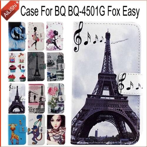AiLiShi Case For BQ BQ-4501G Fox Easy Luxury Flip Painted Leather Case BQ 4501G Exclusive 100% Special Phone Cover Skin+Tracking