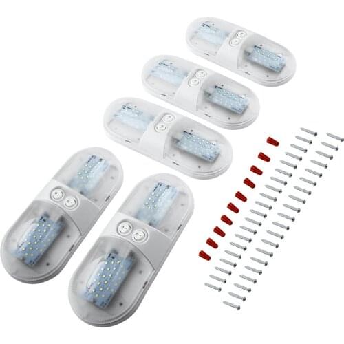 For Marine Double Dome Light 48 LEDs 5pcs For RV LED 12v Fixture Ceiling Camper Trailer