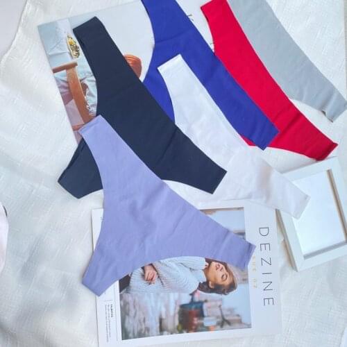 Hot Silk Sexy Women Thongs G-String Seamless Panties Female Underwear Tanga Low-Rise Lingerie Panty Intimates 3pcs