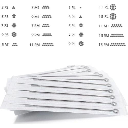 10/20pcs Tattoo Needles Disposable Sterilized Tattoo Needles RL RS RM M1 Needles Tattoo Agujas Microblading Permanent Makeup