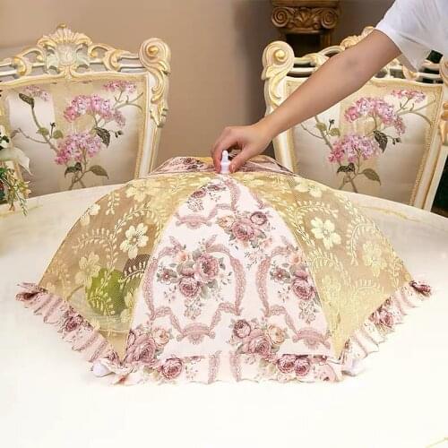 Summer Household Food Vegatable Cover Foldable Table Dish Cover Dust Mosquito Umbrella Cloth Round Square Cover