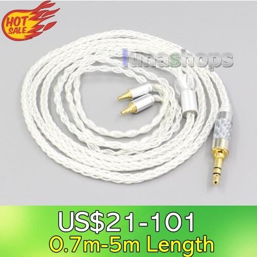 LN006547 3.5mm 2.5mm 4.4mm XLR 8 Core Silver Plated OCC Earphone Cable For Sennheiser IE40 Pro