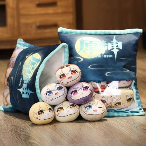 Genshin Impact Venti Diluc Kaeya Klee Aether Lumine Plush Stuffed Dolls Pillow Toy Cosplay 40cm