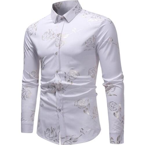Men African Floral Shirts 2020 Spring Fashion Dashiki Full Sleeve Slim T-shirt Africa Style Riche Bazin Clothes for Man
