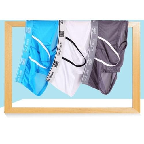 Mens Boxers Ultra-thin Breathable Boxer Mens Ice Silk Seamless Translucent Boxershorts