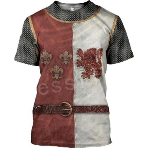 Tessffel Knights Templar Armor Cavalier Streetwear Harajuku Tracksuit New Fashion 3DPrint Unisex Shorts T-shirts Men/Women s-4