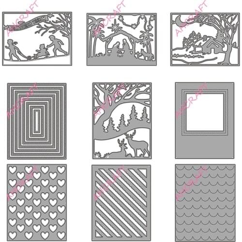 3# Background Frame set Metal Cutting Dies for DIY Scrapbooking Photo Album Decorative Embossing Paper Card Crafts Die Cut 2020