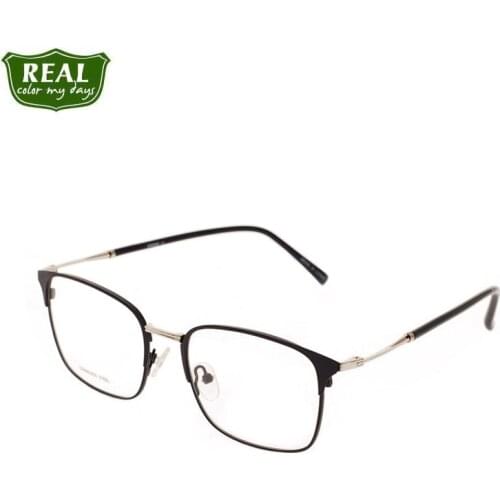 REAL Classic man metal optical Frame square eyeglass Myopic metal spectacle frame