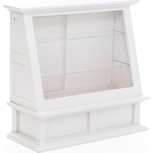 Odoria 1:12 Miniature White Bakery Cake Cabinet Counter Cafe Showcase Food Storage Dollhouse Furniture Accessories For Shop