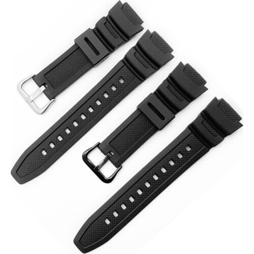 Watch Band Strap 18mm Replacement Accessories for Watch AE-1000w AQ-S810W/W-S200H Silicone Belt White Black Wholesale