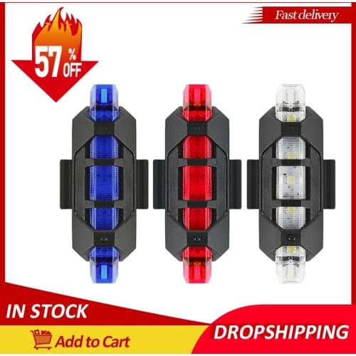 Outdoor Bike Light Night Cycling Safety Warning Taillights Rear Lamp Waterproof 5 LED USB Rechargeable Bicycle Flashing Light