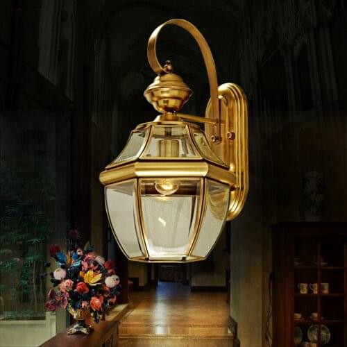 Decorates beautification FREE SHIPPING EMS Full copper porch corridor balcony lamp American country big droplight household ZCL