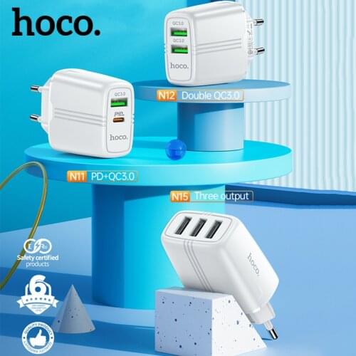 Hoco PD20W QC3.0 Fast Charging Type C Phone Charger For Samsung S20 S21 18W EU Charger Adapter For iPhone 12 Pro Max USB Charger