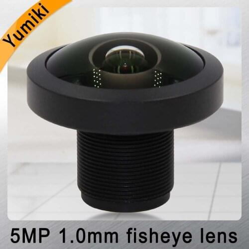 Yumiki Fisheye 5MP 1.0mm IR CCTV Camera Lens HD 5.0Megapixel F2.2 1/3.2" Image Format M12 Mount Wide Viewing Angle 220Degree