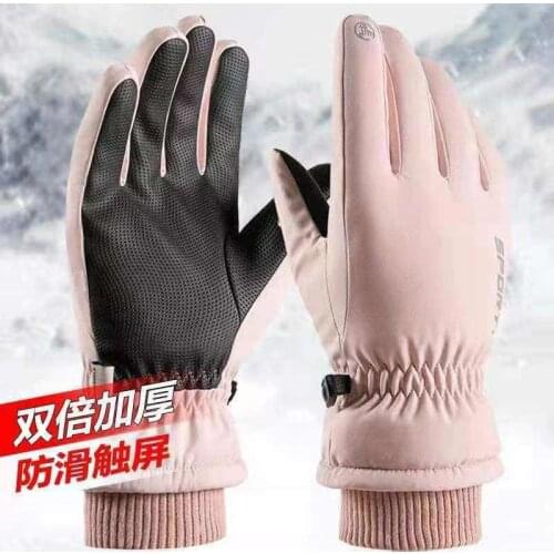 Winter Gloves For Men Women Plus Velvet Warm Touch Screen Windproof Waterproof Outdoor Riding Gloves Thick Cotton Ski Gloves