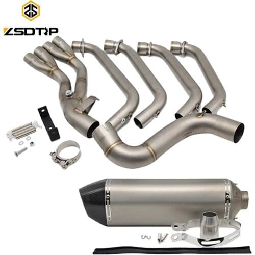 ZSDTRP CBR650 Motorcycle Full Exhaust Systems with Sensor for Honda CBR650F CB650F Slip-On Muffler Middle Header Pipe