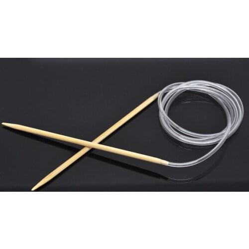 1PC 4mm Bamboo Circular Knitting Needles Transparent Tube Double Pointed Crochet Hooks Set For Scarf Sweater 120cm Long