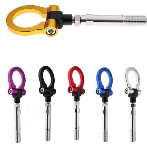 1Piece Universal Aluminum Alloy Front Rear Car Trailer Bumper Racing Tow Hook for Mazda 3 14-16 Car Auto Trailer Ring Accesories