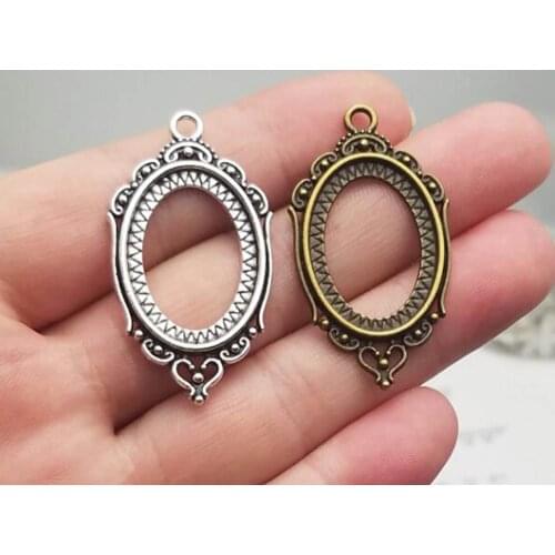 10pcs 18x25mm Inner Size Antique Silver plated/bronze plated Classic Style oval Base Setting Charms Pendant DIY supplies