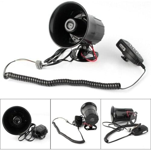 100W Car Warning Alarm Car Motor Horn 12V MIC System Loud Horn 6 Siren Loudspeaker Speaker Fire Sound O7C4