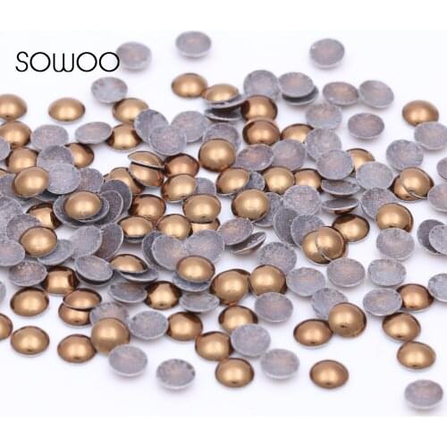 1440pcs/lot lead free Hot Fix Studs Half Round Brown Dome Studs hot fix half round studs baby studs