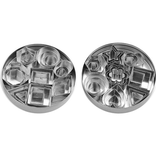 24 Pieces Biscuit Mold Stainless Steel DIY Baking Cake Mould Stainless Steel Biscuit Mold Set Metal Mold Kitchen Accessories