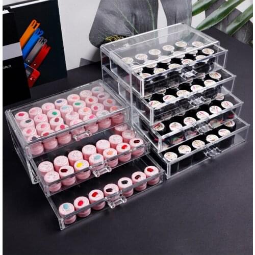 3/4 LayersNail Art Decoration Accessories Beads Storage Case Transparent Acrylic Cosmetic Jewelry Box Drawer Organizers