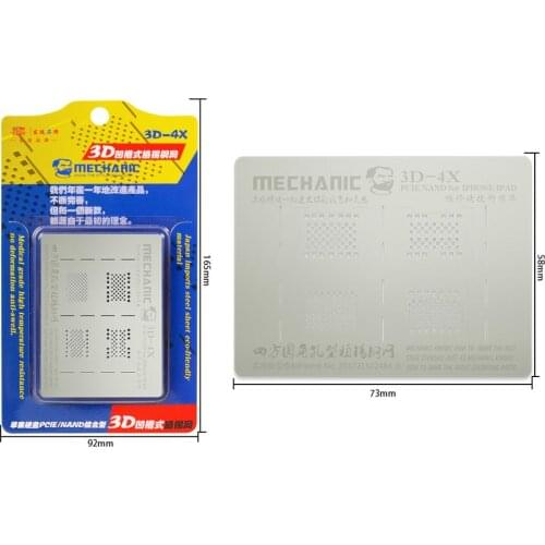 MECHANIC 3D-4X 3D BGA Reballing Tin Planting Stencil For PCIE/NAND/iPhone XR XS Max XS X 8P 8 7P 7 6SP IPad 2/3/4 Repair