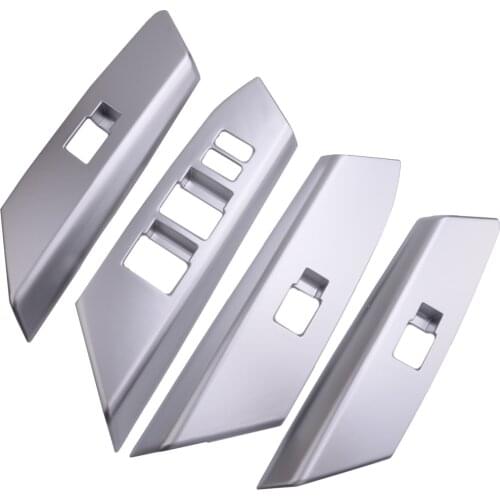 4Pcs ABS LHD Chrome Window Switch Button Trim Cover Fit for Toyota RAV4 2016 2017 2018