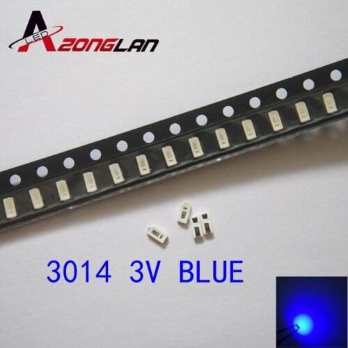 50PCS 3014 Blue SMD Led High brightness emitting 3014 LED emitting diodes 20MA Forward Voltage:3.0-3 .3V 0.1W 220~250mcd Patch