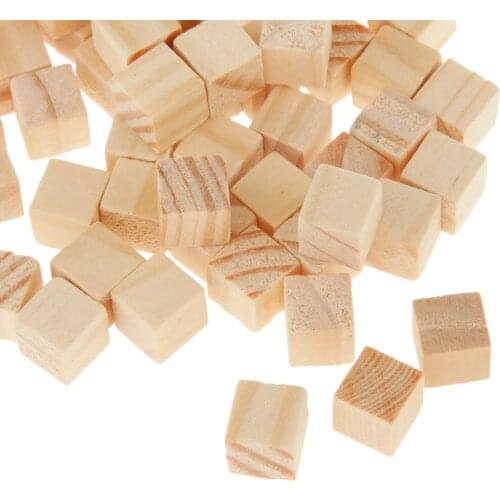 MagiDeal High Quality 50Pcs Wooden Square Tiles for Crafts Wood Family Fun Board Games Great Crafting Accessory Children Gifts