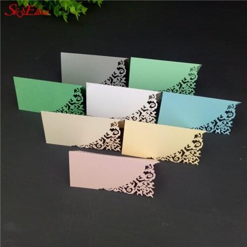 50pcs/lot Laser Cut Wedding Place Name Cards Number Name Place Paper Cards Seat Table Seat Decoration Guest Card 6Z-SH870-50