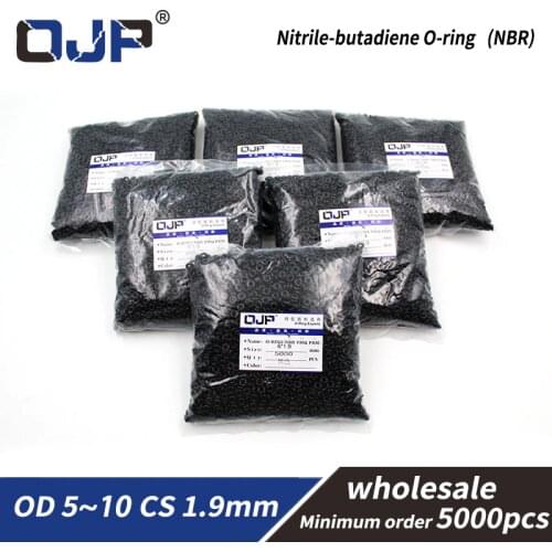 5000PC/bag CS1.9mm wholesale Black NBR Sealing O-Ring OD5/5.5/6/6.5/7/8/8.5/9/10mm O Ring Seal Rubber Gasket Oil Ring waterproof