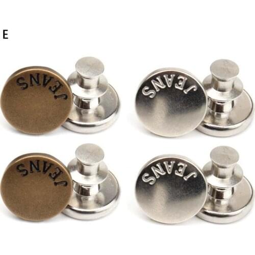 8Pcs/bag Metal Jeans Button Pants Trousers Increase Reduce Waist Buttons DIY Kit
