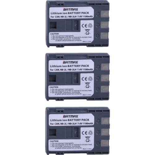 Batmax 3 x NB-2L NB 2L NB2L NB-2LH Rechargeable Li-ion Battery akku for Canon 350D 400D G7 G9 S30 S40 z1