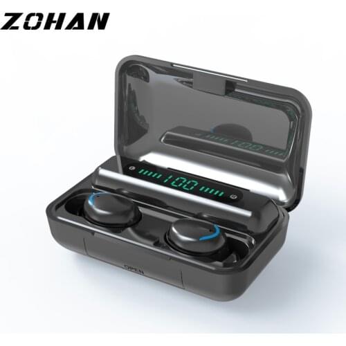ZOHAN earphone wireless 5.0 bluetooth headset with mic Headset F9-V5.0 Fingerprint Touch Headsets for Sports Waterproof