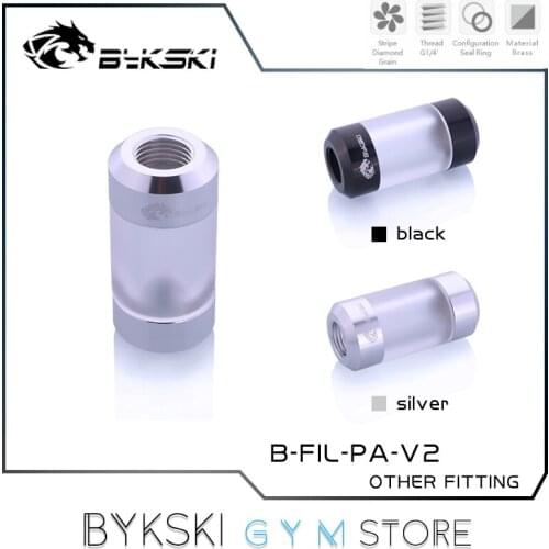Bykski Water Filter Fitting Frosted Acrylic Type, Water Cooling Filtered Connector G1/4 M-M Thread, 2 Colors, B-FIL-PA-V2