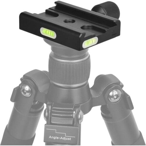 Andoer CL-70S 70mm Aluminum Alloy Quick Release Plate w/ Clamp Set 3/8-inch with 1/4-inch Adapter/ Bubble Level for Tripod Head