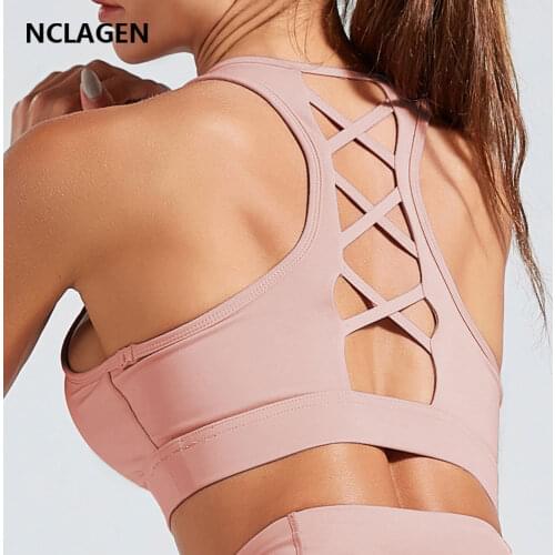 NCLAGEN Yoga Bras Monopoly Leisure Time Underwear Shockproof Motion Vest Bodybuilding Beautiful Back Womens Push-up fitness