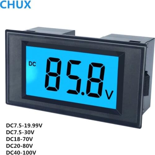 LCD Digital DC Power Voltmeter Color Screen DC12V 24V 60V 100V Voltage Detection Display Measurement Sreen Digital Meter D69-30