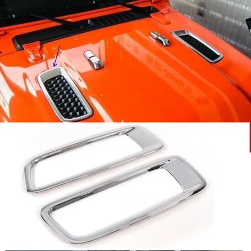 Accessories For Jeep Wrangler JL 2018 2019 Car Front Bonnet Hood Air Outlet Air Vent Cover Decorative Auto Air Outlet Stickers