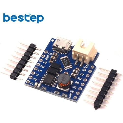 For Wemos D1 Mini Battery Shield USB Single Lithium Battery Charging Boost Module With Pins LED Indicator 5V DC