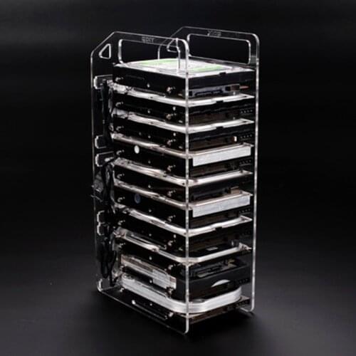 Elegant Acrylic Hard Drive Rack HDD Collection Shelf 10/4/6 Layer Transparent External SSD Enclosure DIY for 3.5in SSD