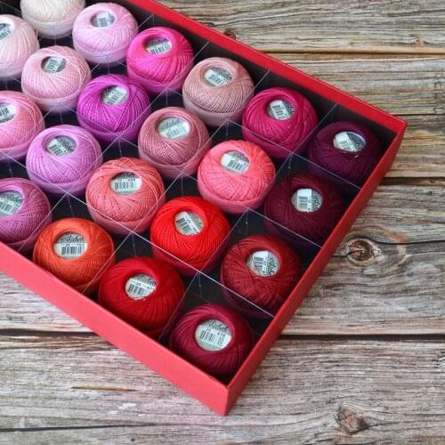 HHL cotton lace line Crochet kintting Tatting /Shuttle thread NO.20 red series 25g/roll 190meters thickness 0.5-0.6mm