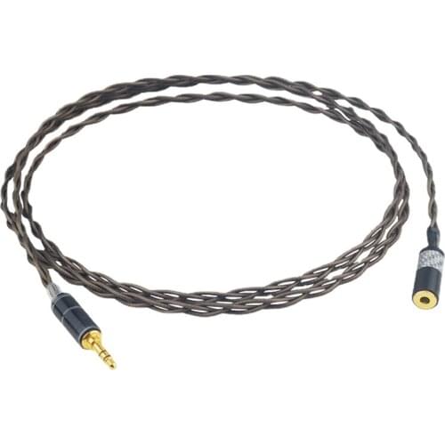 Fever Single Crystal Copper Silver Plated 3.5mm Male to Female AUX Audio Car Earphone Extension Cable