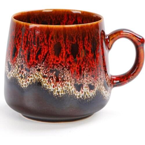 Classic Kiln Turned Ceramic Mug Coffee Cup Creative Large Capacity Couple Coffee Cup Gift Custom Retro Drinkware