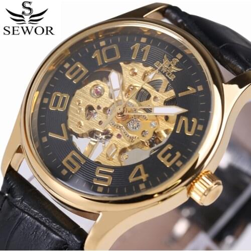 Classic Transparent Steampunk Montre Homme Retro Casual Mens Watches Top Brand Luxury Skeleton Mechanical Watch 2017 Gift box