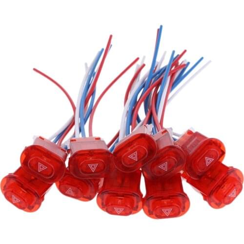Double Flasher ON/OFF Switch Button Horn Controling - Built-in 3 Wires