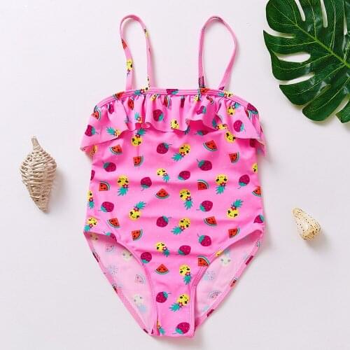 New 2020 Baby Girls Swimsuit 1~8Y Girls Swimwear Fruit printed Children Swimwear Swimming suit for girls Kids Beachwear-ST9043