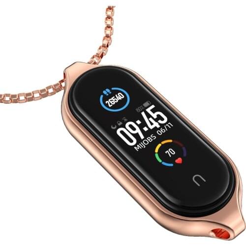 Mi Band 5 Metal Necklace Wrist Strap Pendant Stainless Steel For Xiaomi Mi Bend 5 Miband Bamd 5 Global Version Bracelet Unique